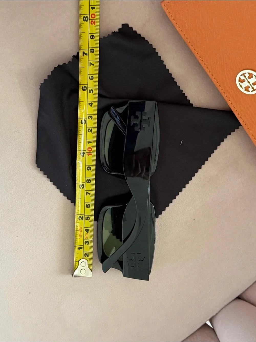 Tory Burch TY9067U Black Mint Green Rectangular Sunglasses 51mm + Case
